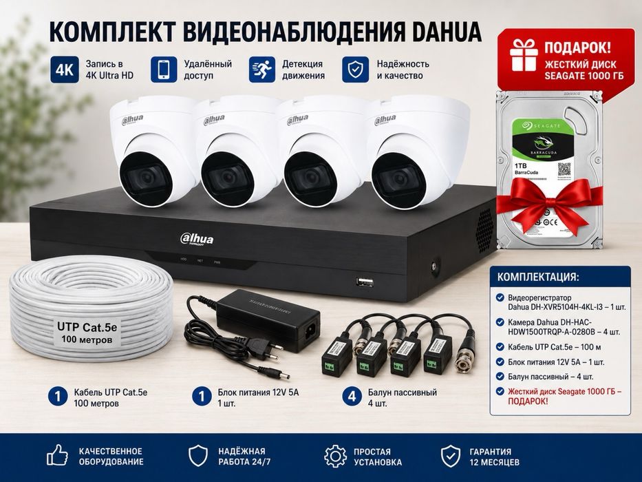 Готовый комплект видеонаблюдения
