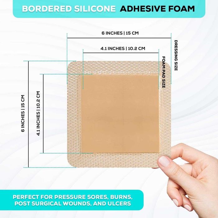 Pansament din spuma cu adeziv siliconic, 15x15 cm, MedVance