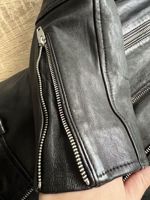 Jacheta biker piele naturala Zara