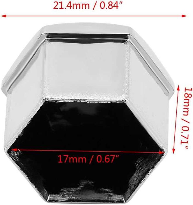 Капачки за болтове на джанти 17 мм - НИКЕЛ 20бр.