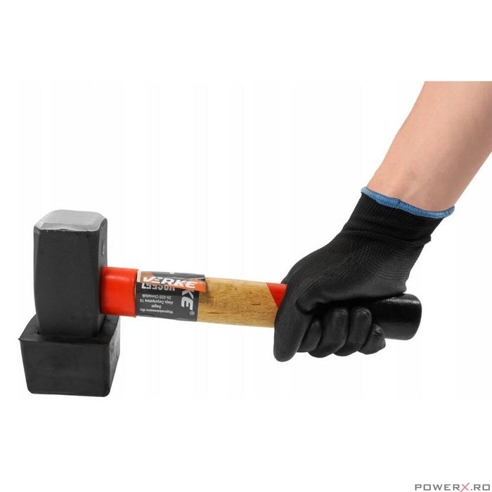 Ciocan din cauciuc cu cap dreptunghiular, 2000 g negru, maner din