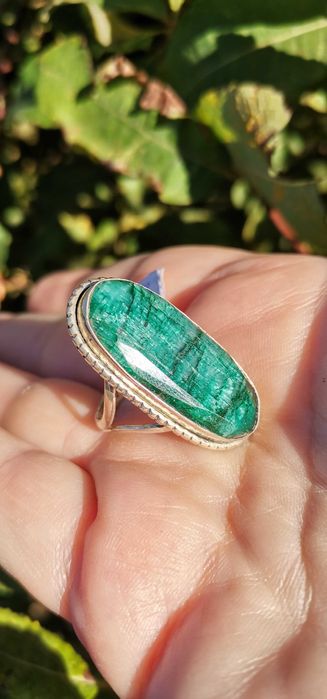 Inel argint 925 cu piatra smarald