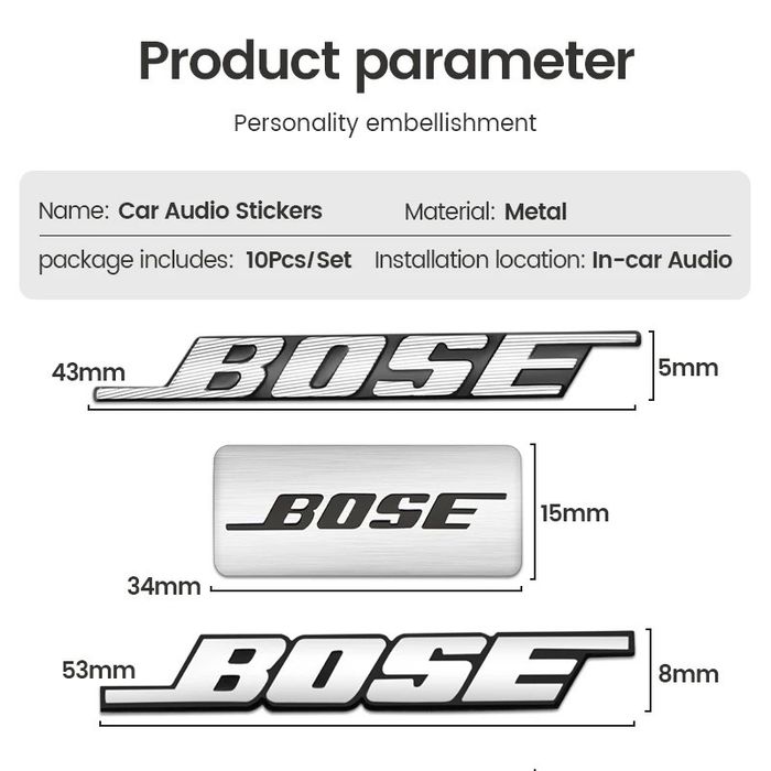 Set 4 embleme/emblema Bose boxa auto ornament