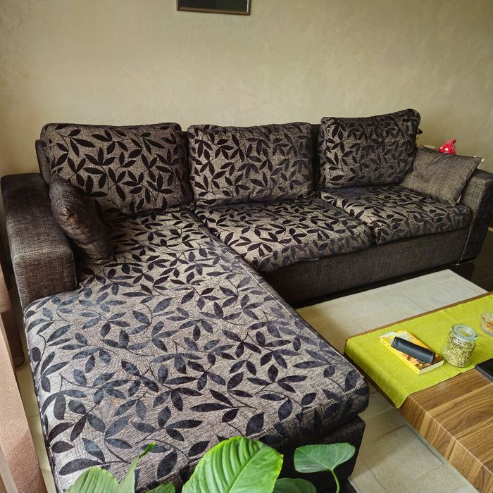 Голям ъглов диван - тапицерия от плат