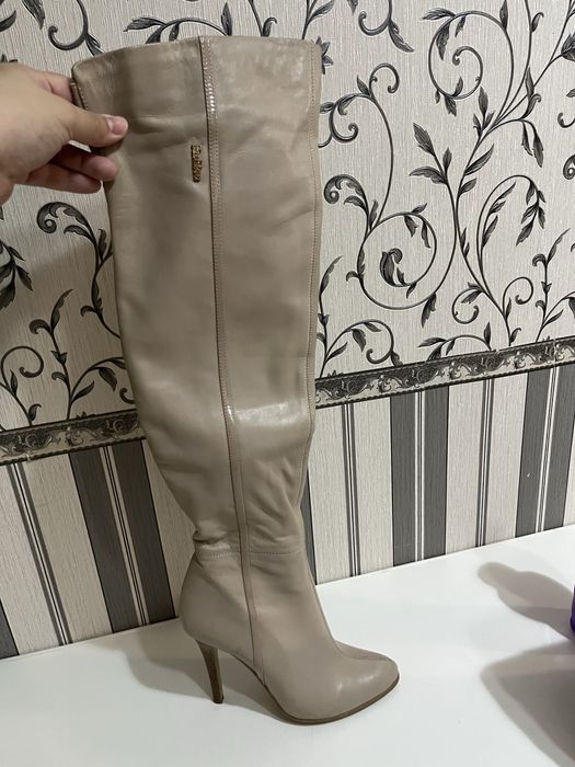 Кожанные ботфорты