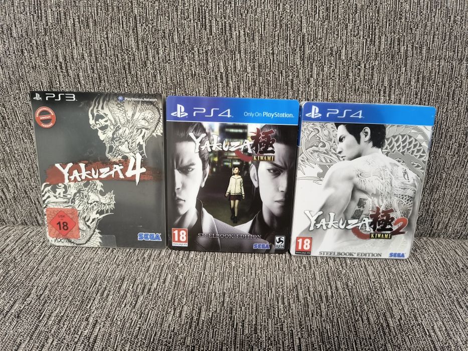 Yakuza 4 Kuro, Kiwami, Kiwami 2 Steelbook Edition PS3 PS4