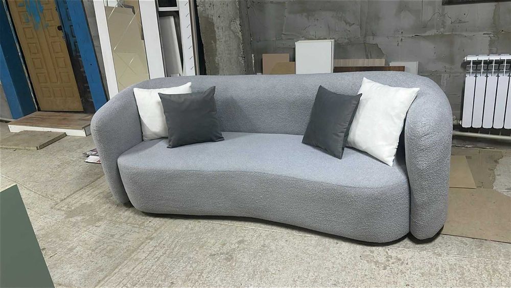 Диван для ожидание гостей салон красоты серый