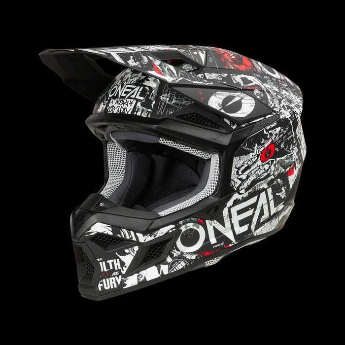 Мотокрос каска O'NEAL 3SERIES ATTACK Black/White V.25