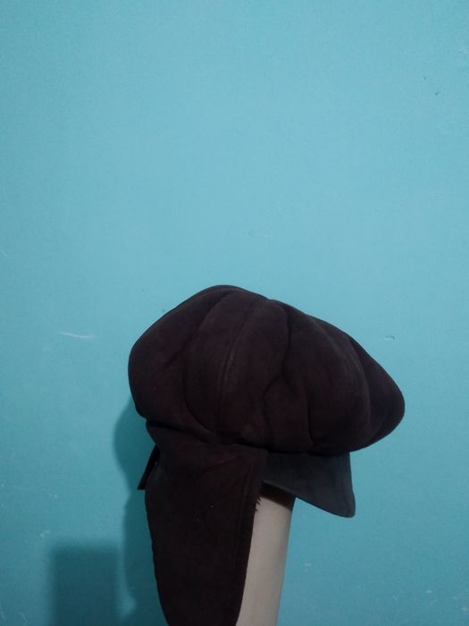 Шапка ушанка натуральная замша