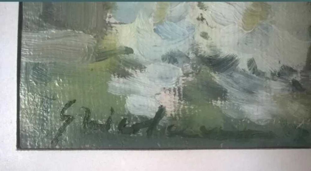 Pictura ulei pe carton, inramata