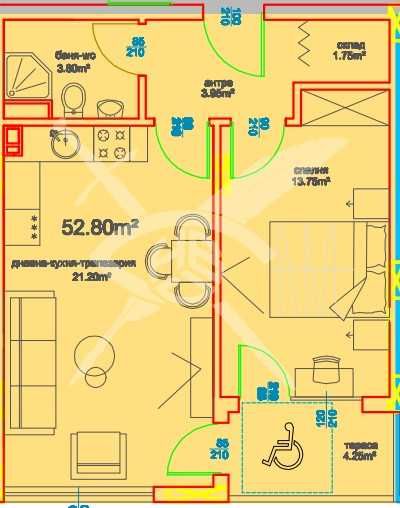 Двустаен апартамент в Меден Рудник 1047 - 30268