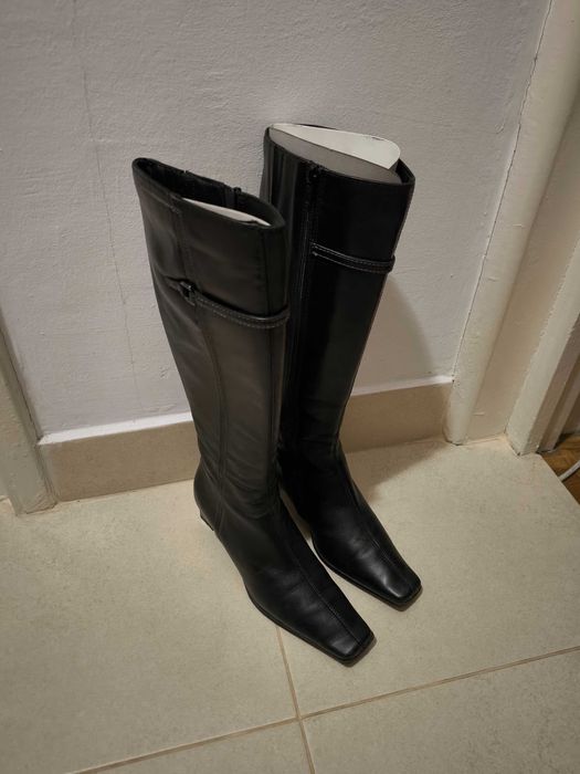 Cizme italiene din piele neagra PREGO