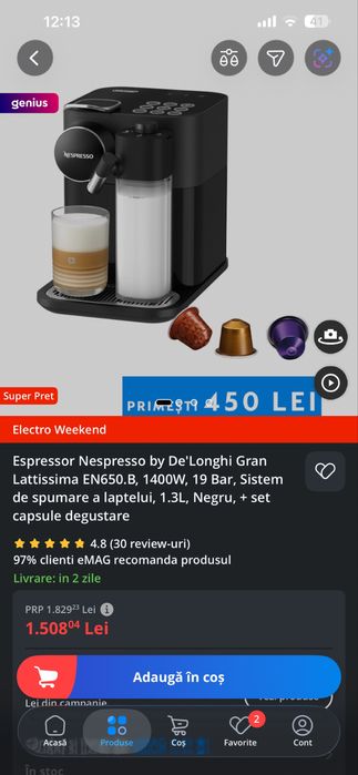 Espressor Gran Latissima Nespresso
