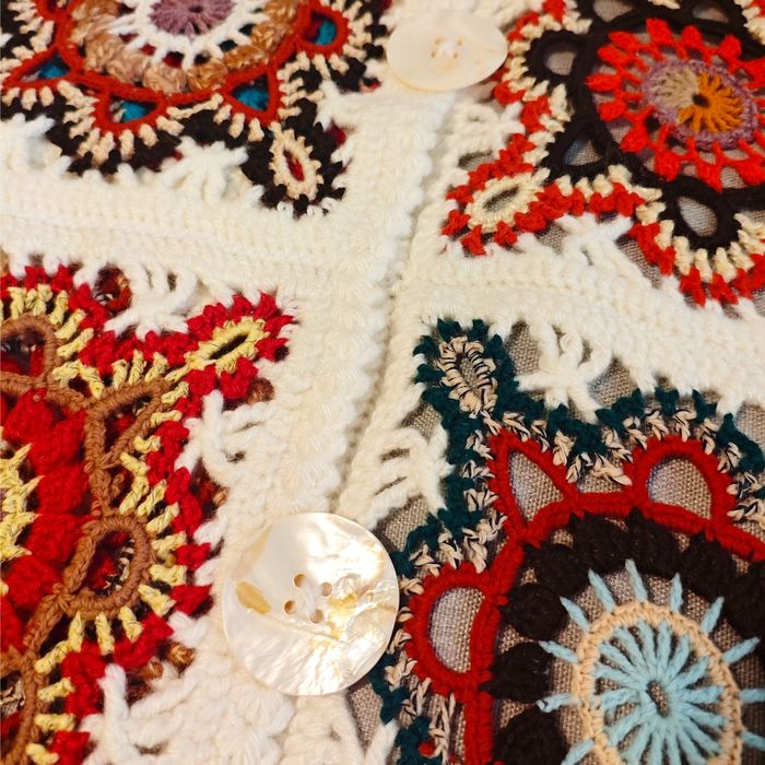 Хендмейд-покрывало «Boho Patchwork», ручная вязка