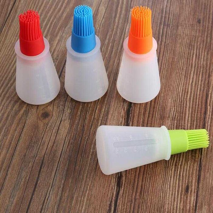 Sticlă de ulei din silicon cu perie Grătar/stoc limitat/produs nou