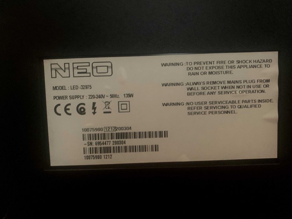 Продавам телевизор NEO 32 инча, в отлично състояние