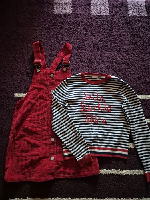 Set Next sarafan reiat, rosu, 8 ani/bluza-9 ani