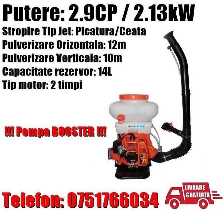 Atomizor Deratizare Stropit Dezinsectie Booster 2.9CP 14l LivratGRATUI