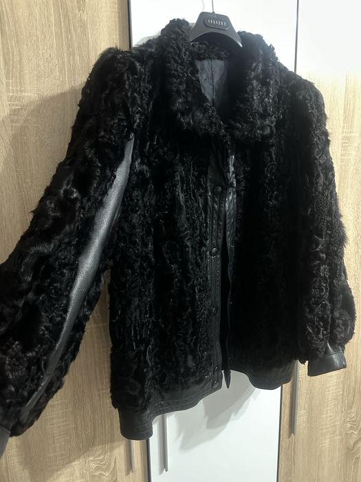 Кожено яке с естествен косъм от норка