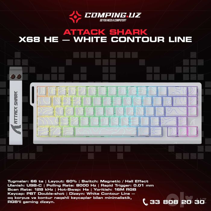 ATTACK SHARK X68 HE Rapid Trigger Keyboard Magnetic Switch