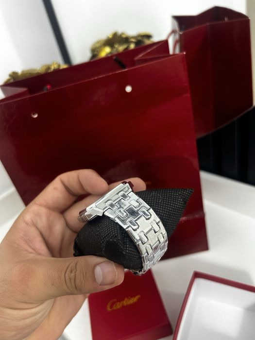 Ceas Cartier Santos model premium argintiu cutie cadou
