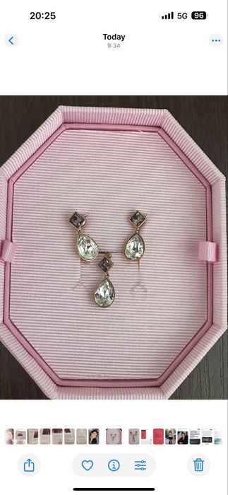 Комплект обици и колие Swarovski с розови кристали Swarov