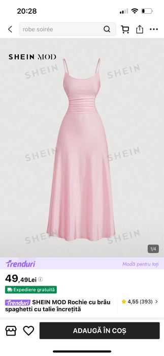 Rochie roz nouǎ de varǎ