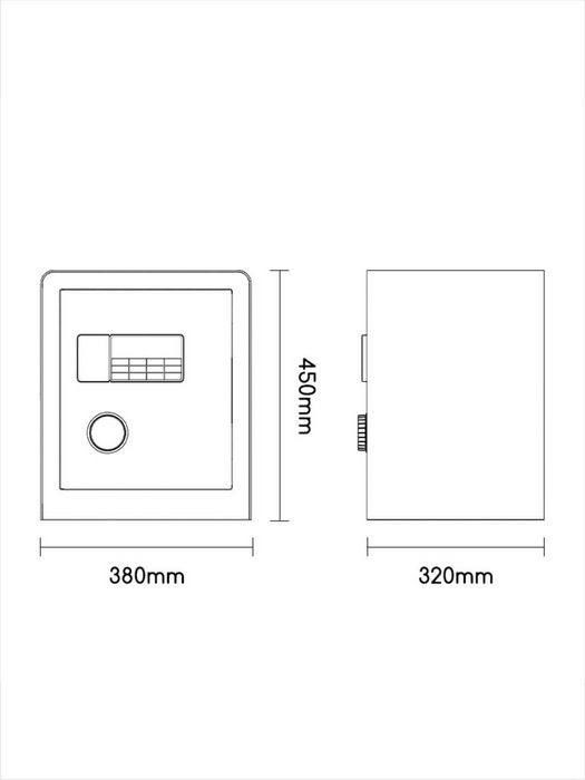 Сейф 450x380x320 ET551 Deli, электронный замок + ключ, черный, 22 кг