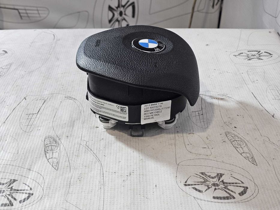 Airbag volan șofer BMW Seria 1 F20 F21 / Seria 3 F30 F31 2011-2019 2013 1.6i 125kW Cod OEM: 6791332-08, 32306791332, 6791332 (5E3)