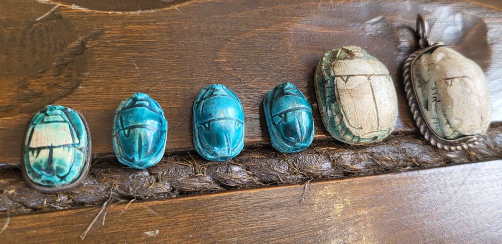 Скарабей,египетски старинен,стар,тюркоаз,Египет