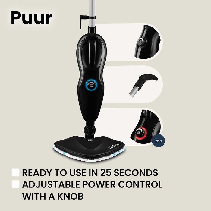 Парочистачка Zeegma PUUR, 1500W, Почистване без химикали, 7 Приставки