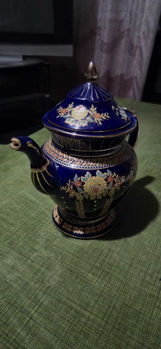 Коллекционный фарфоровый сервировочный набор СССР, кобальт