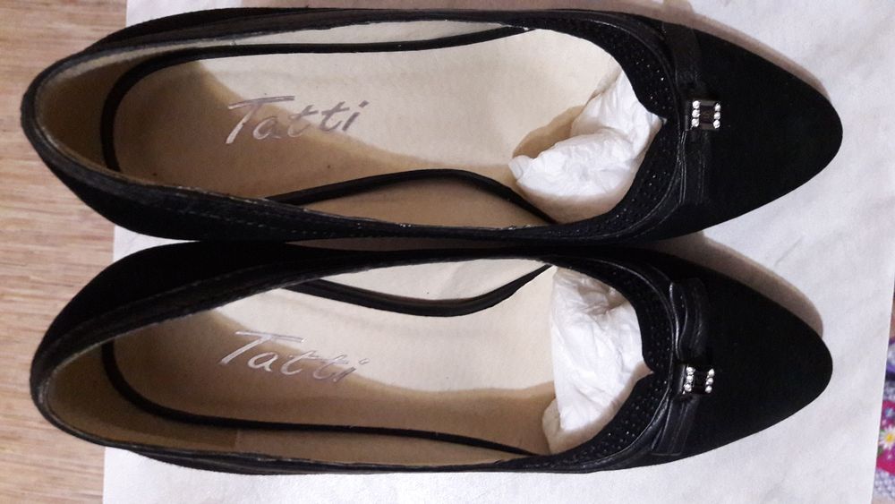 Туфли из замши черные