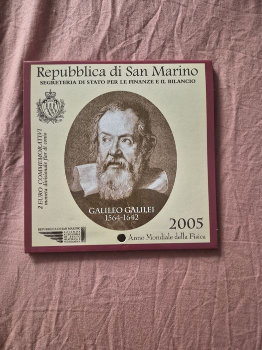 Сет Сан Марино 2 евро, 2004 Borghesi, 2005 Galileo Galilei, San Marino 2 euro