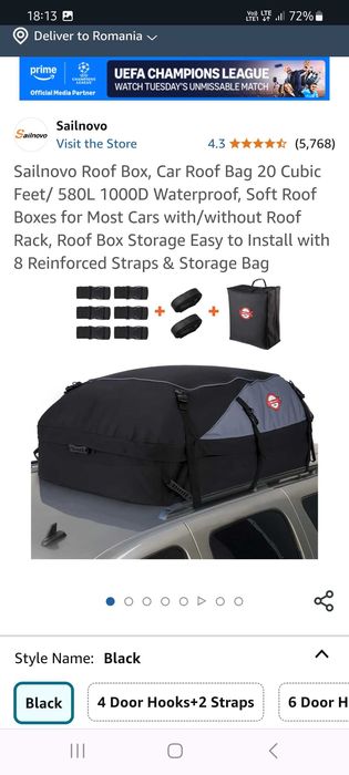 Portbagaj acoperiș auto Sailnovo