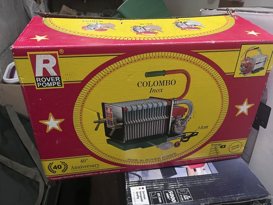 Filtru vin Rover Pompe Colombo Inox 20 plăci 20x20, cu pompă – ca nou