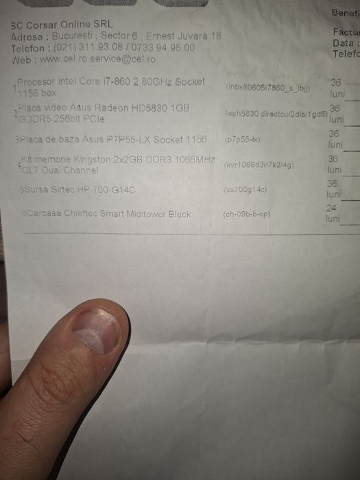 Unitate calculator fara carcasa si hdd