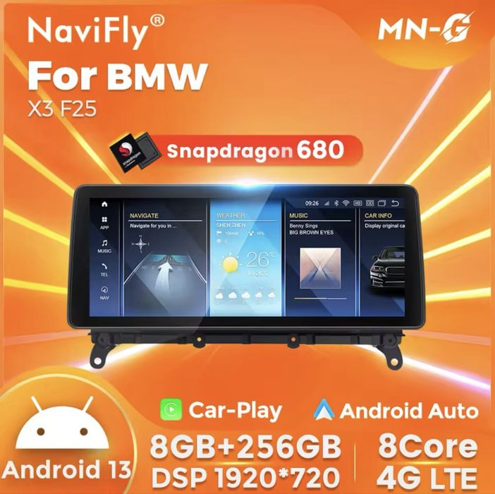 Navigatie Bmw X3/X4 Android Carplay  8GB 12.3 inch 2011-2018