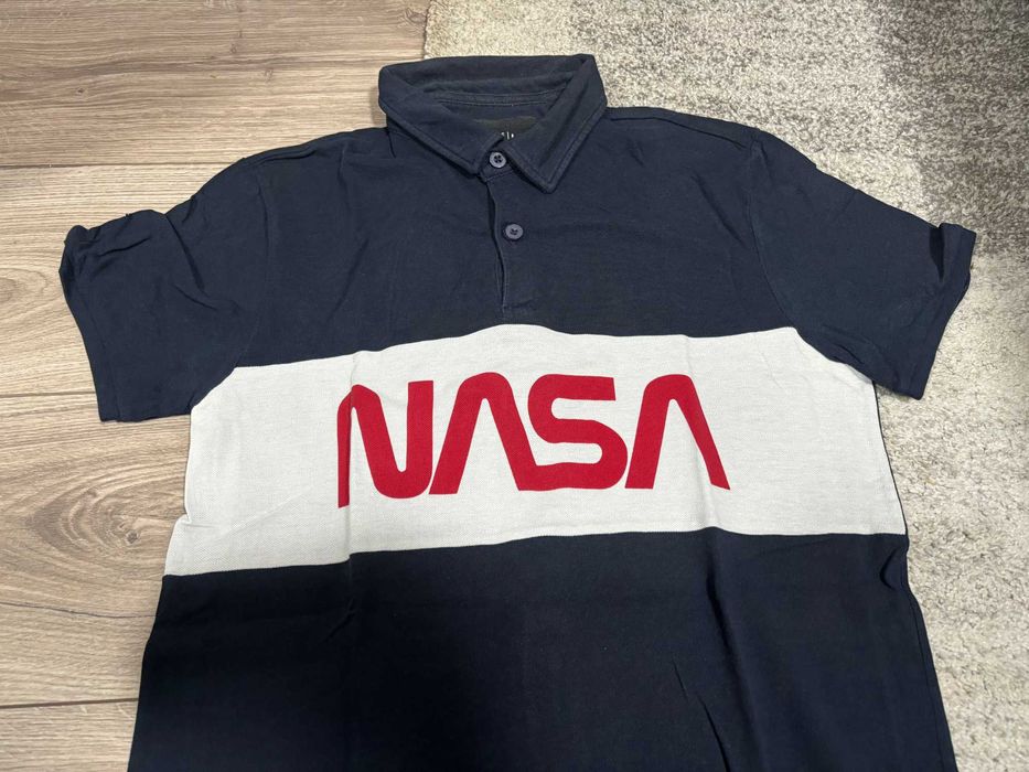 Tricou POLO Tommy Hilfiger/NASA Gri cu imprimeu , Marimea S (EUR36-38)