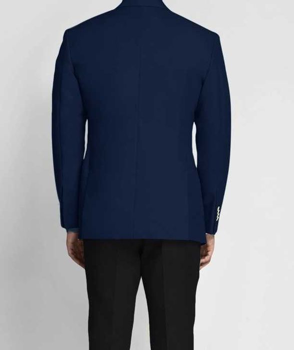 Sacou blazer slim 40 L lana Massimo Dutti NOU super 120's navy royal