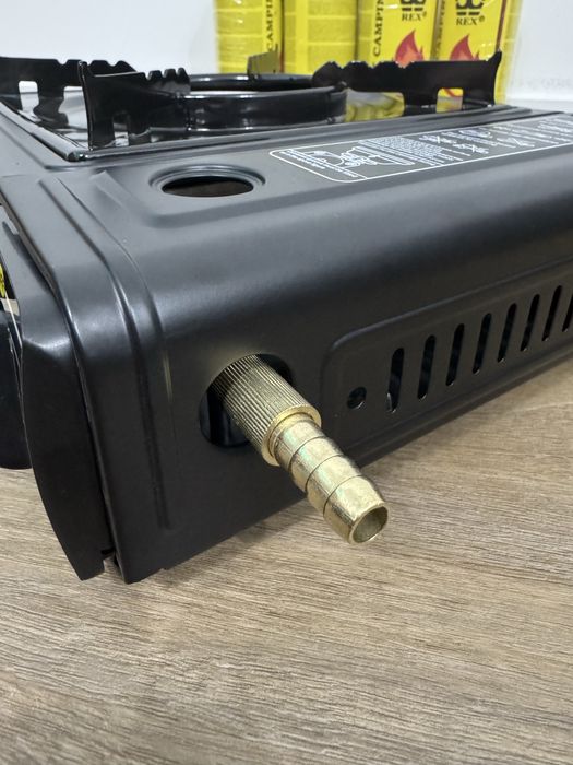 Къмпинг Газов Котлон - с Изход към Голяма Газова Бутилка и 4 Бутилки