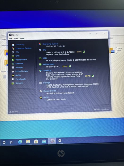 Lapotp Workstation/Gaming• i7-6820HQ• 16gb ram• Nvidia 4Gb dedicat•