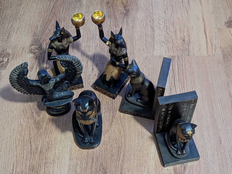 Set statuete decorative Egiptul Antic (Anubis, Bastet, Isis)
