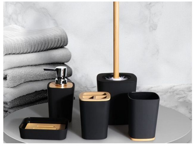 Set accesorii baie 6 piese design minimalist capacitate cos 10L