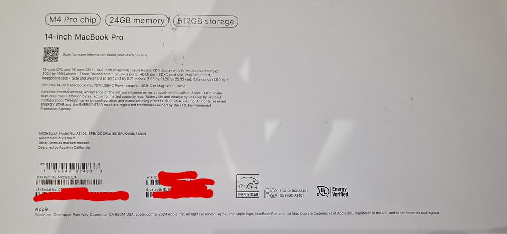 14.2'' MacBook Pro M4 24/512