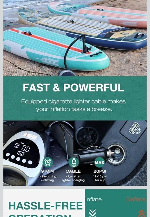 Pompa aer SUP caiac saltea barcă smart geanta plina de accesorii noua