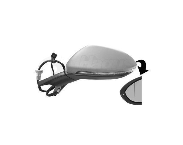 Oglinda usa exterioara VW Golf 7, 2020, partea Stanga, reglare electrica; grunduit; incalzit; sticla convexa; geam cromat; cu Lucas; cu functie de