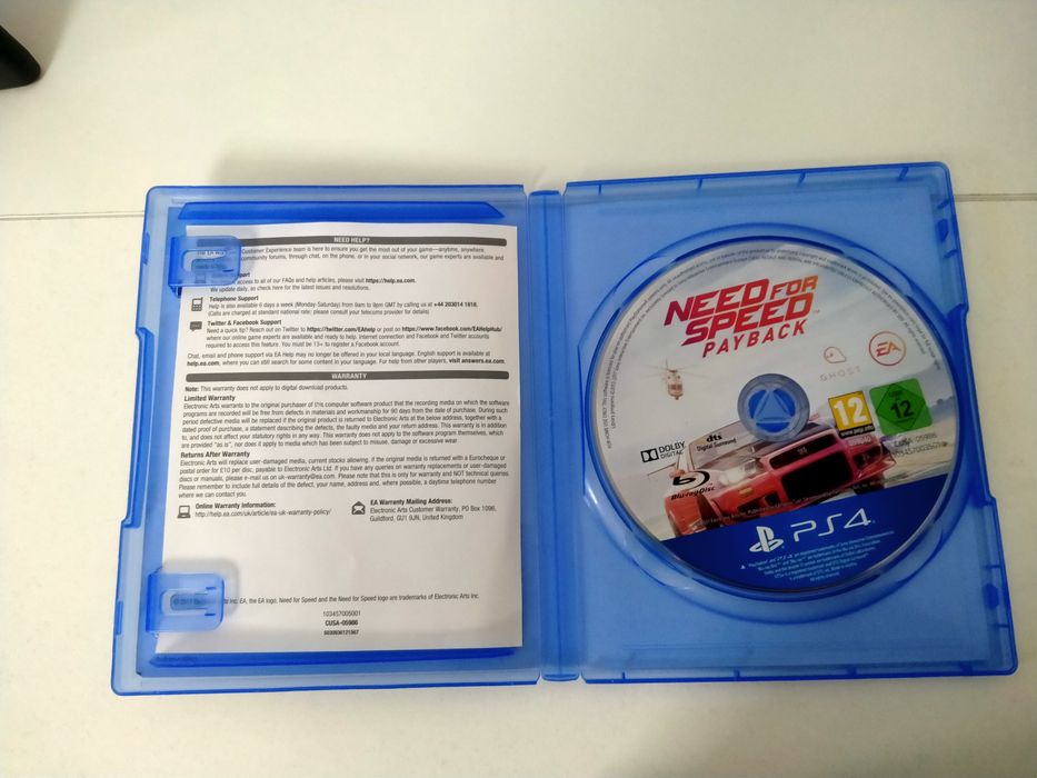 Продам оригинальный диск Need for Speed Payback для PlayStation 4
