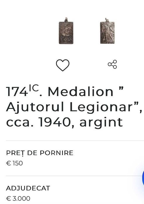 Medalion Legiunea Arhanghelului Mihail - Miscarea Legionara