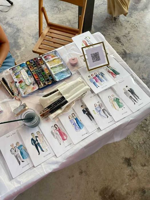 Сватбени рисунки на живо за гости, светбени подаръци за гости